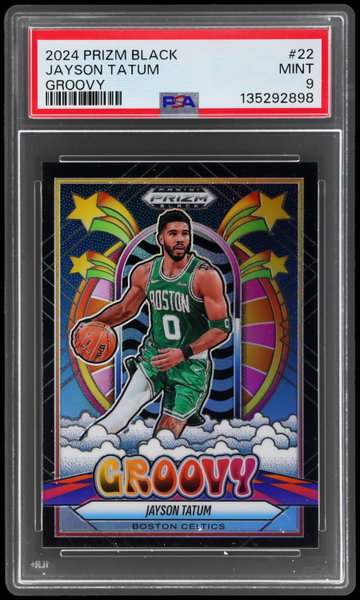 2024 Panini Prizm Black Jayson Tatum Groovy PSA 9