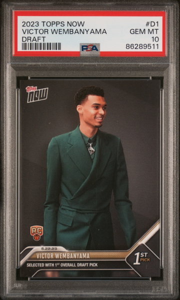 2023 TOPPS NOW DRAFT VICTOR WEMBANYAMA #D1 RC ROOKIE PSA 10