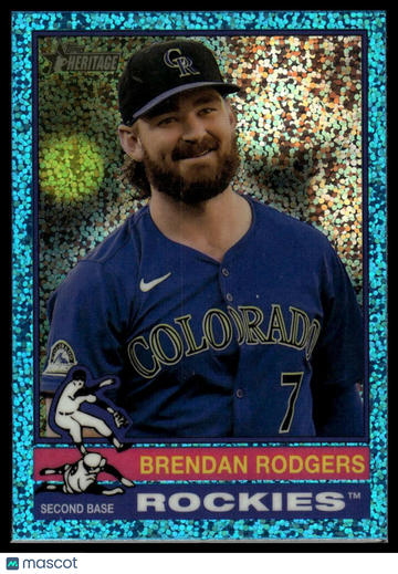 2025 Topps Heritage Brendan Rodgers #293 Chrome Light Blue Sparkle Refractor