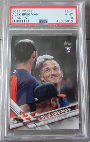 Alex Bregman RC Rookie Variation Head Pat SP 2017 Topps #341 PSA 9 Mint