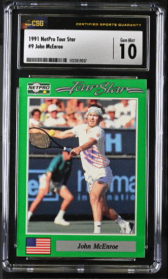 1991 NETPRO TOUR STARS #9 JOHN MCENROE HOF ROOKIE CARD CSG 10 GEM MINT 