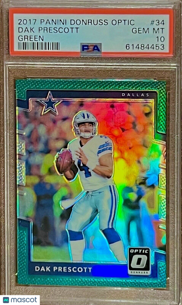 /5 POP 1 PSA 10 Dak Prescott 2017 Optic Green Prizm Refractor Holo SSP Rare Gem!
