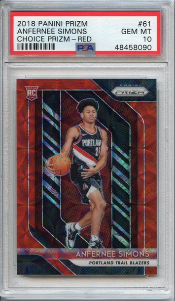Anfernee Simons Red Choice /88 Prizm PSA 10