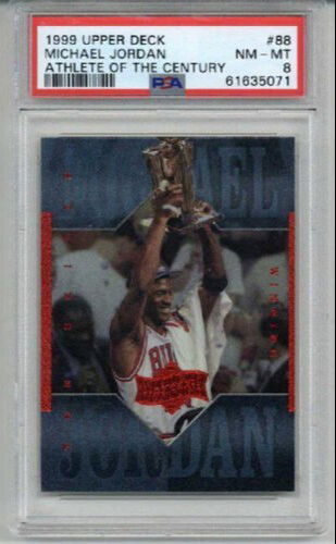 1999 UPPER DECK ATHLETE OF THE CENTURY #88 MICHAEL JORDAN CARD BULLS PSA 8