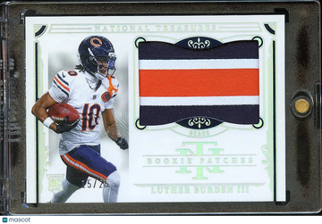 Luther Burden III 2026 Panini National Treasures RC Authentic Memorabilia Rookie Patches /25 Chicago Bears