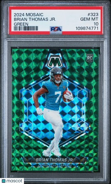 2024 Panini Mosaic Brian Thomas JR. #323 Green Rookie PSA 10