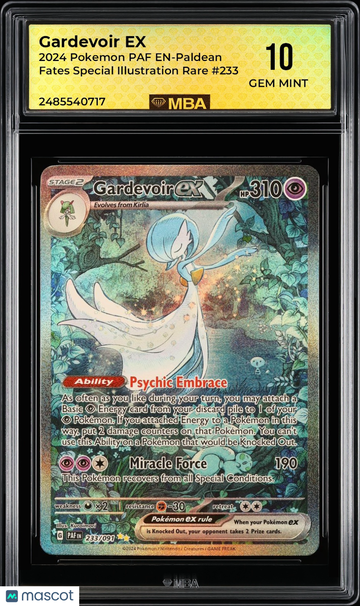 2024 Pokemon PAF EN-Paldean Fates Gardevoir EX #233 Special Illustration Rare MBA 10