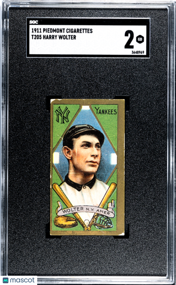 1911 Piedmont Cigarettes (T205) Harry Wolter SGC 2