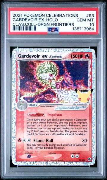 2021 Pokemon Celebrations Classic Collection Dragon Frontiers Holo Gardevoir Ex #93 PSA 10