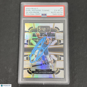 2023 Panini Select Karl-Anthony Towns #5 Silver Prizm PSA 6 Auto A