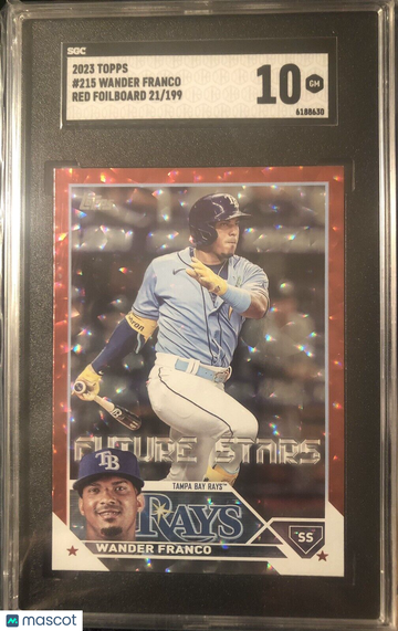 Wander Franco 2023 Series 1 #215 Red Foilboard #21/199 SGC 10 Tampa Bay Rays