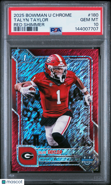 2025 Bowman University Chrome Talyn Taylor #180 Red Shimmer PSA 10