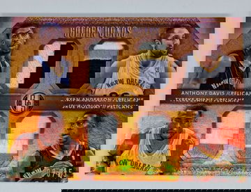 Anthony Davis Jrue Holiday 2014 Gold Standard Quads Quad Game Worn Patch /25