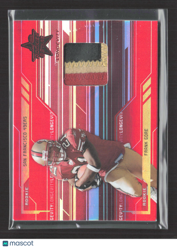 2005 Donruss Playoff Prestige Longevity Frank Gore #262 Event-Worn Jersey Patch