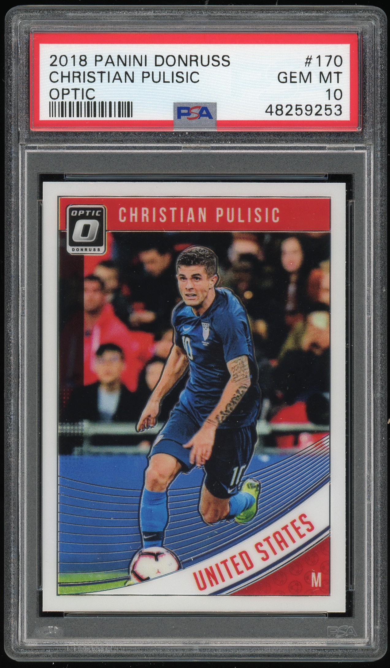 2018 Donruss Optic #170 Christian Pulisic PSA 10
