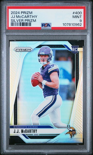 2024 Panini Prizm Silver Prizm J.J. McCarthy #400 RC PSA 9