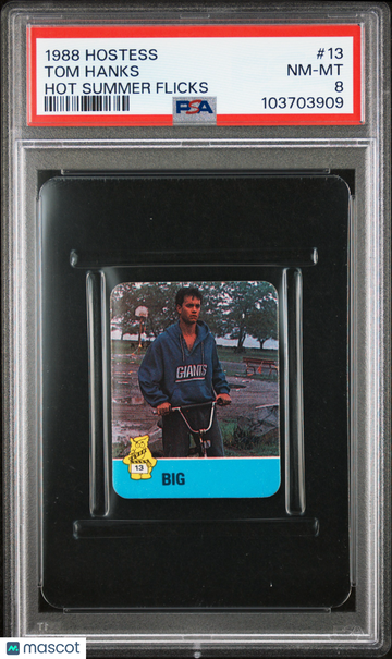 1988 Hostess Hot Summer Flicks Stickers Tom Hanks ROOKIE #13 PSA 8