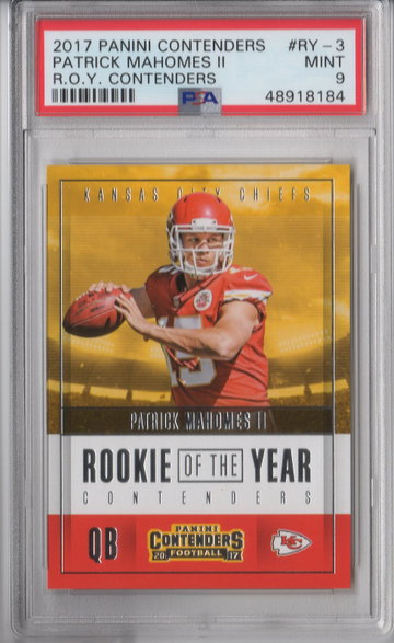 2017 Contenders Patrick Mahomes ROY Contenders PSA 9