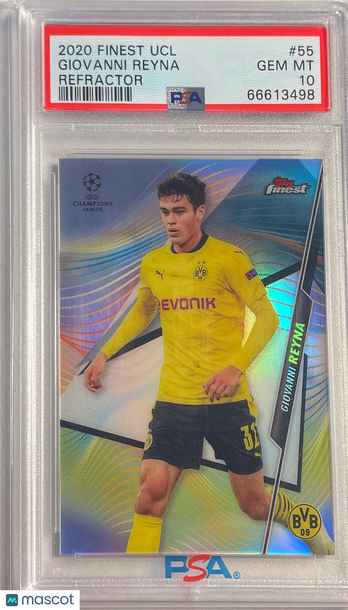2020 Topps Finest UEFA Champions League Giovanni Reyna #55 Refractor PSA 10