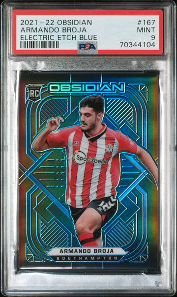 2021 Panini Obsidian Electric Etch Blue Armando Broja #167 /20 PSA 9