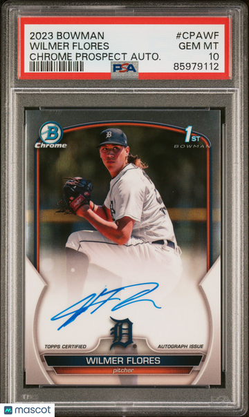 2023 Bowman Chrome Prospect Autographs Wilmer Flores #CPAWF Autograph PSA 10 Topps
