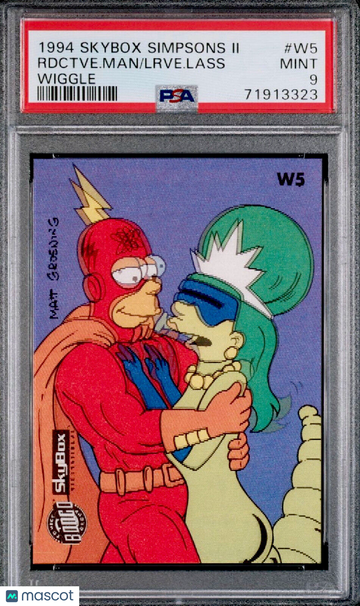 POP 3 No 10 PSA 9 Radioactive Man Larve Lass 1994 Skybox The Simpsons Wiggle 3D