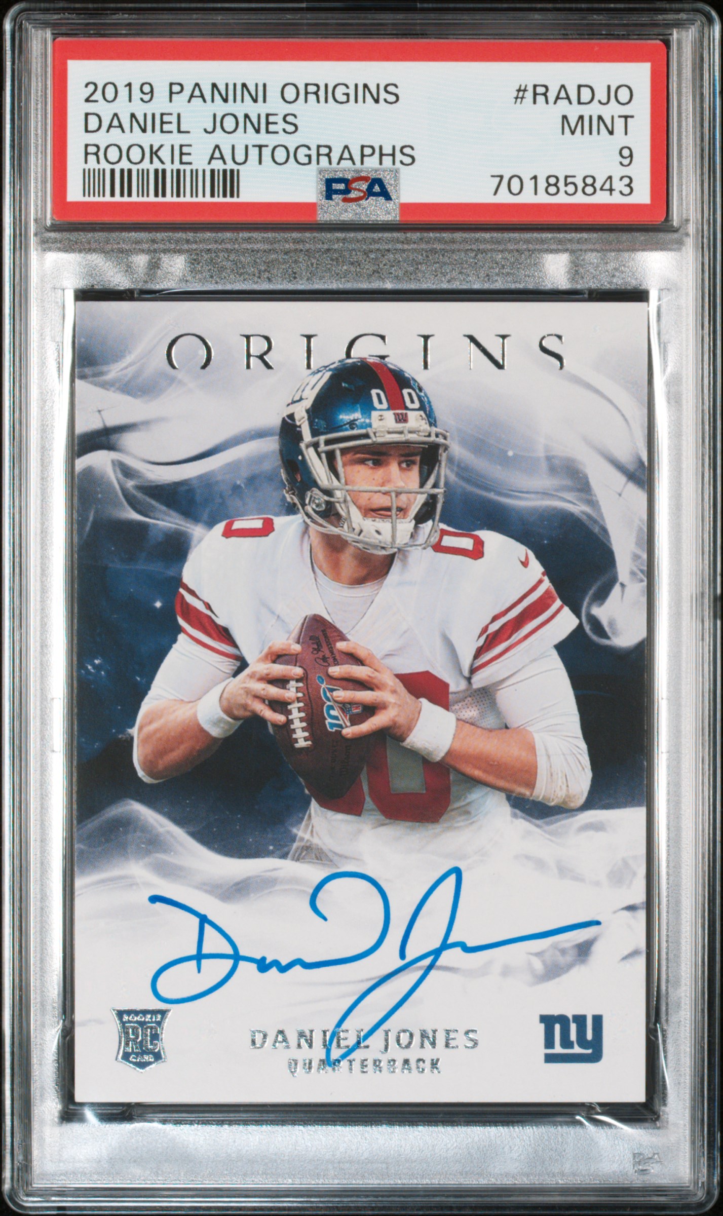 2019 Origins Rookie Autographs  Daniel Jones -  PSA 9