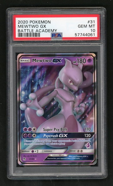 2020 Pokemon Battle Academy Mewtwo Gx #31 PSA 10