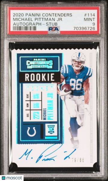 2020 Panini Contenders Michael Pittman JR. #114 Autograph Stub PSA 9