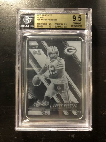 2017 Panini Absolute Glass Aaron Rodgers BGS 9.5 True Gem+ SSP Case Hit #21 Card