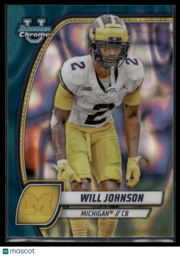 2024 Bowman University Chrome Will Johnson #183 Teal Lava Refractor