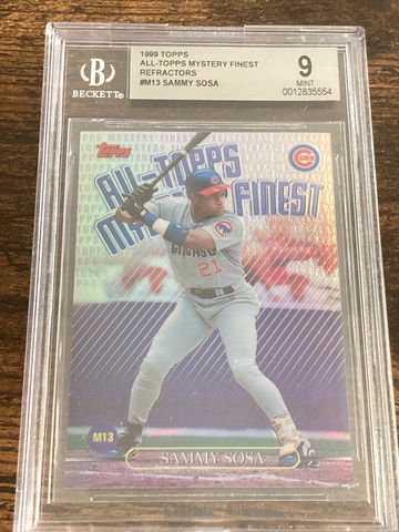 1999 TOPPS Sammy Sosa Mystery Refractor BGS 9