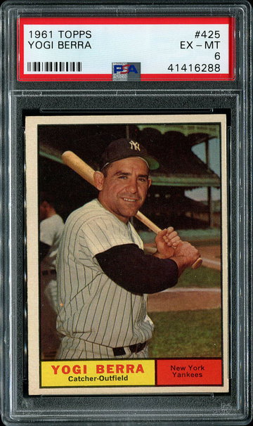 1961 Topps Yogi Berra HOF #425 PSA 6 EX-MT