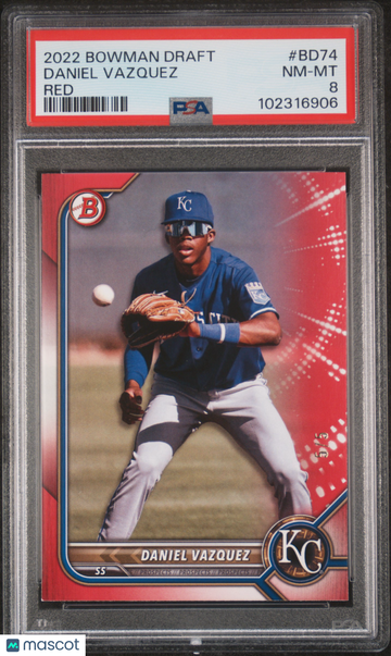 2022 Bowman Draft Daniel Vazquez #BD74 Red PSA 8