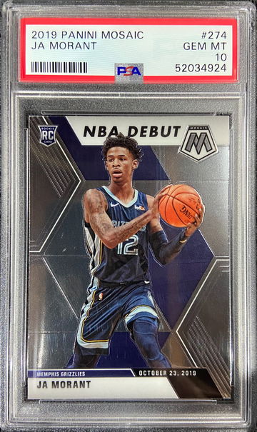 2019 Panini Mosaic ROOKIE NBA DEBUT Ja Morant PSA 10 GEM MINT
