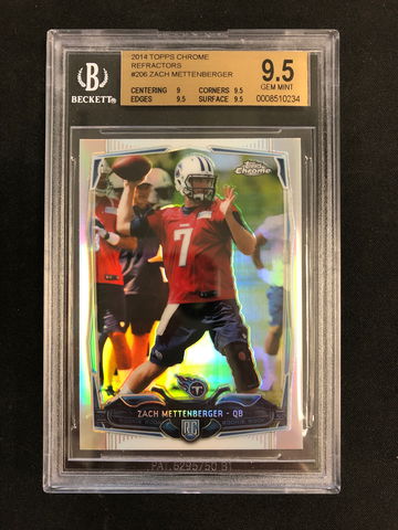 2014 Topps Chrome - Zach Mettenberger - Rookie Refractor BGS 9.5 Gem Mint