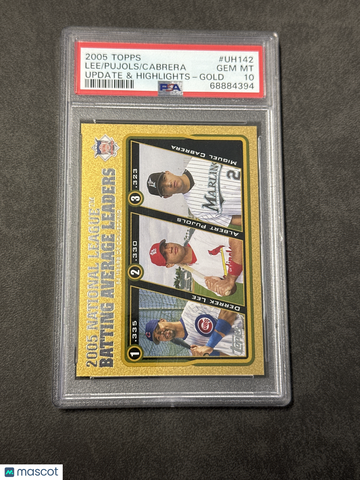 2005 Topps Updates & Highlights Cabrera Pujols Lee #UH142 Gold PSA 10