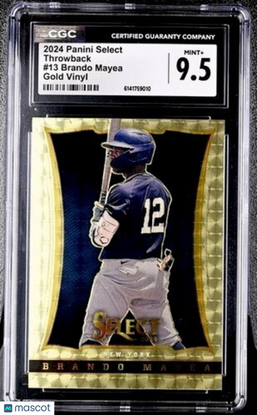 2024 Panini Select Brando Mayea #13 Gold Vinyl Parallel/Variety Rookie Insert 9.5 Panini Authentic