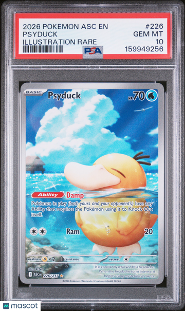 2026 Pokemon Asc EN-Ascended Heroes Psyduck Illustration Rare PSA 10 #226