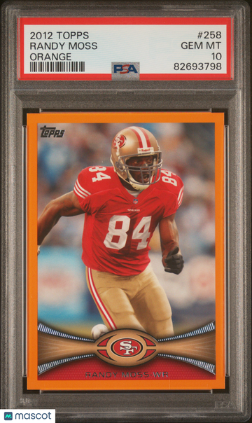 2012 Topps Randy Moss #258 Orange /86 HOF Parallel/Variety PSA 10