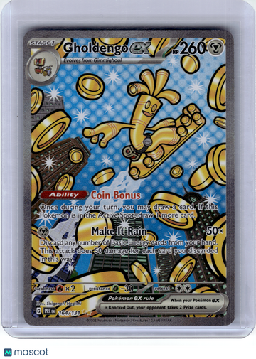 2025 Pokemon—Gholdengo ex #164 Prismatic Evolutions—Special Illustration Rare Holo