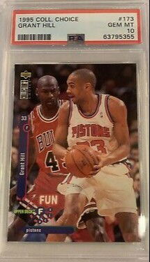 1995 Upper Deck UD Collector's Choice Fun Facts 173 Michael Jordan Chicago Bulls Grant Hill Pistons PSA 10 Gem Mint