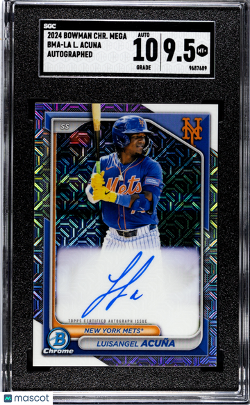 2024 Bowman Chrome Mega Box Luisangel Acuna #BMA-LA Autograph SGC 9.5 Auto 10