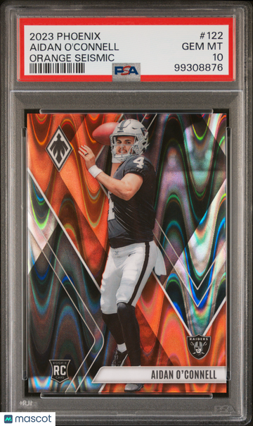 2023 Panini Phoenix Aidan O'connell #122 Orange Seismic PSA 10
