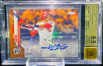 2020 Juan Soto Orange Refractor Auto /25  BGS 9.5 Topps Chrome