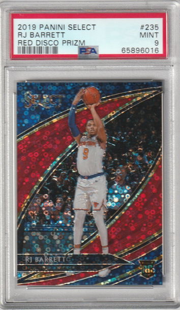 2019 Panini Select RJ Barrett red disco prizm #d 19/49 PSA 9