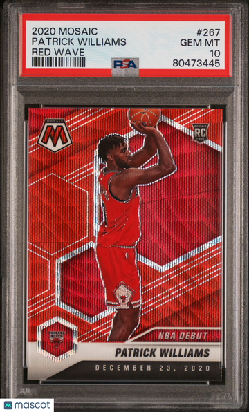 2020 Panini Mosaic Patrick Williams #267 Red Wave PSA 10