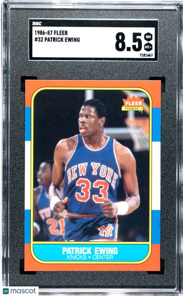 1986 Fleer Patrick Ewing #32 SGC 8.5