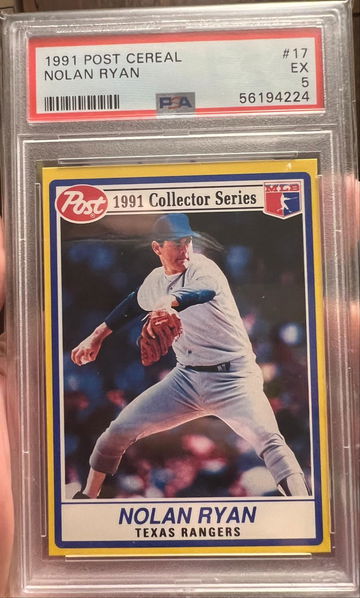 1991 Post Cereal #17 Nolan Ryan PSA 5 Hall of Fame Pop 7