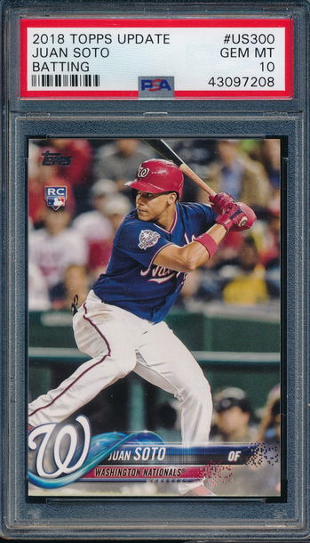 2018 Topps Update #US300 Juan Soto Batting RC Rookie PSA 10